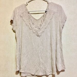 nude/ cream lace top